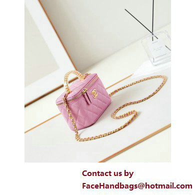 Chanel Lambskin, Resin  &  Gold-Tone Metal Clutch with Chain Bag AP3820 Dark Pink 2025